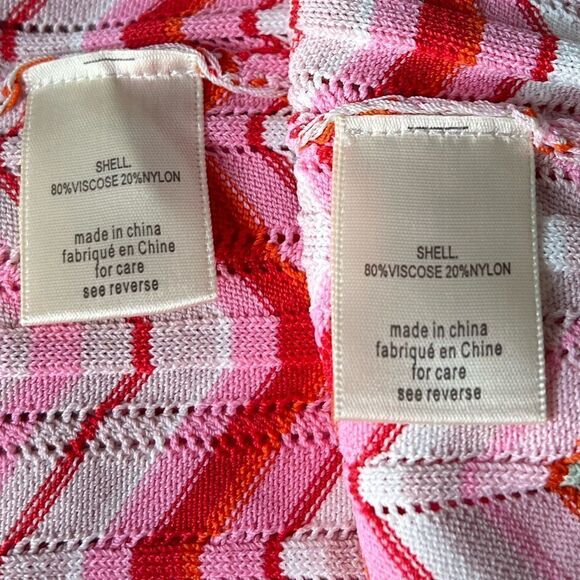 Torn by Ronny Kobo Pink Red Chevron Crochet 2-Piece Set Skirt Set. Medium. NWT! - Picture 15 of 16